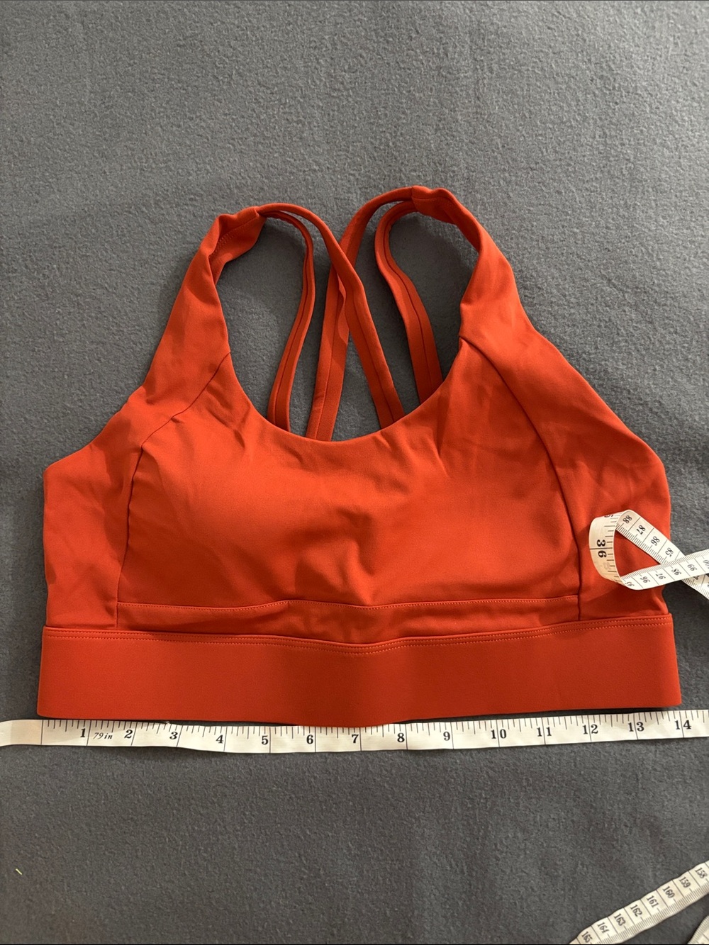 Girls XL Orange Longline Sports Bra Criss Cross Back Athletic - Picture 3 of 7